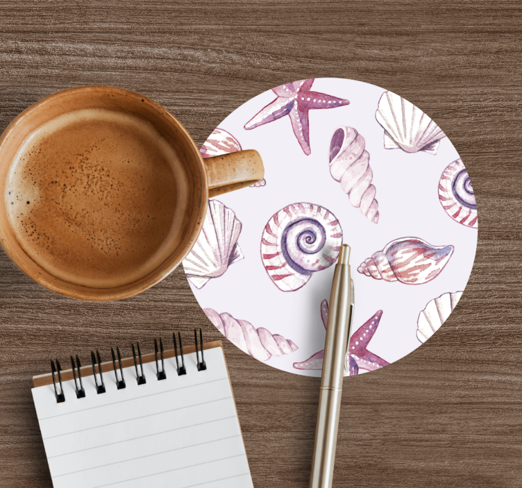 Enge onderzetters met schelpen en sterrenbeelden - TenStickers
