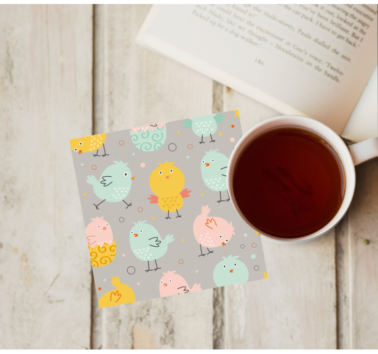 Enge onderzetters met speelse kleurrijke vogels - TenStickers