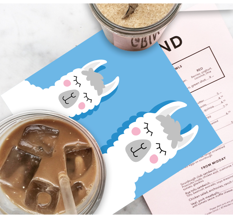 Enge onderzetters met speelse lama karakters - TenStickers