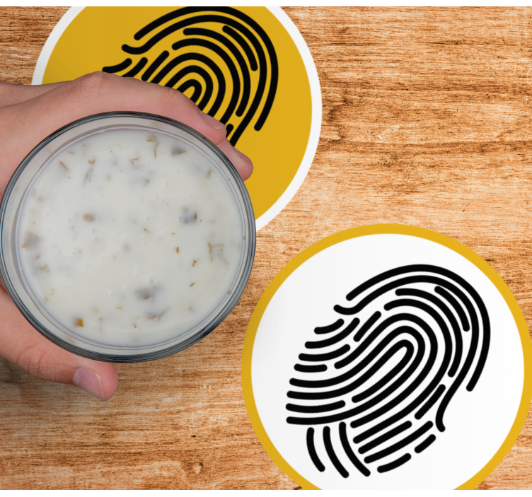 Enge onderzetters met unieke vingerafdrukmotieven - TenStickers