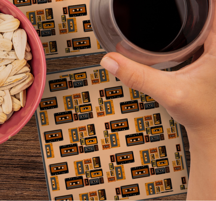 Enge onderzetters met vintage cassettepatronen - TenStickers