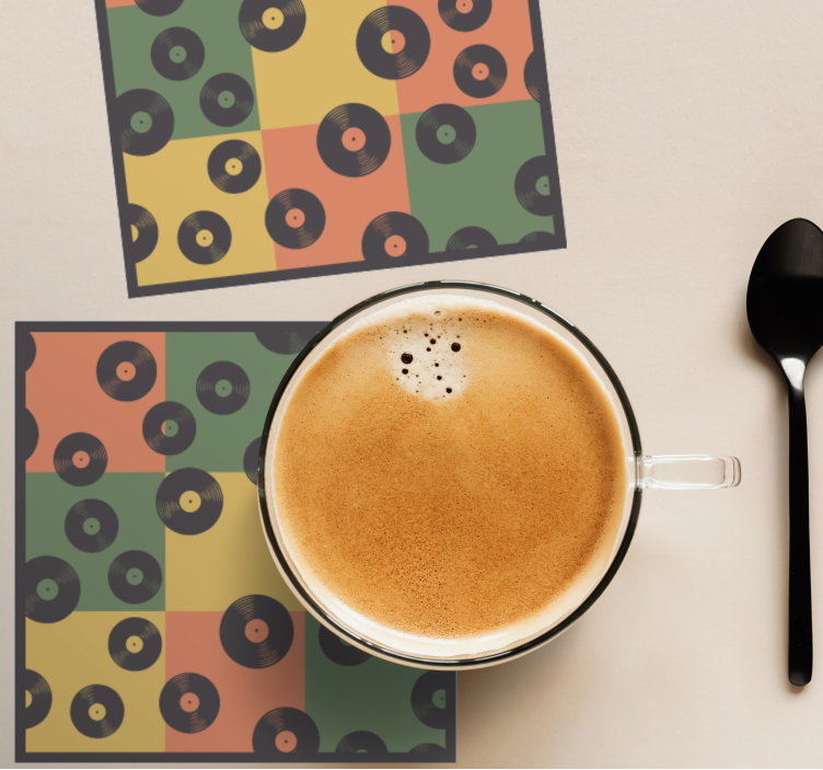 Enge onderzetters met vinylplaat patroon - TenStickers