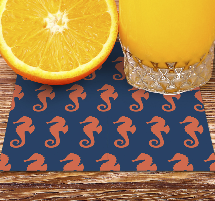 Enge onderzetters met zeepaardjespatroon - TenStickers