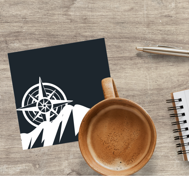 Enge onderzetters navigatiekompas pieken - TenStickers