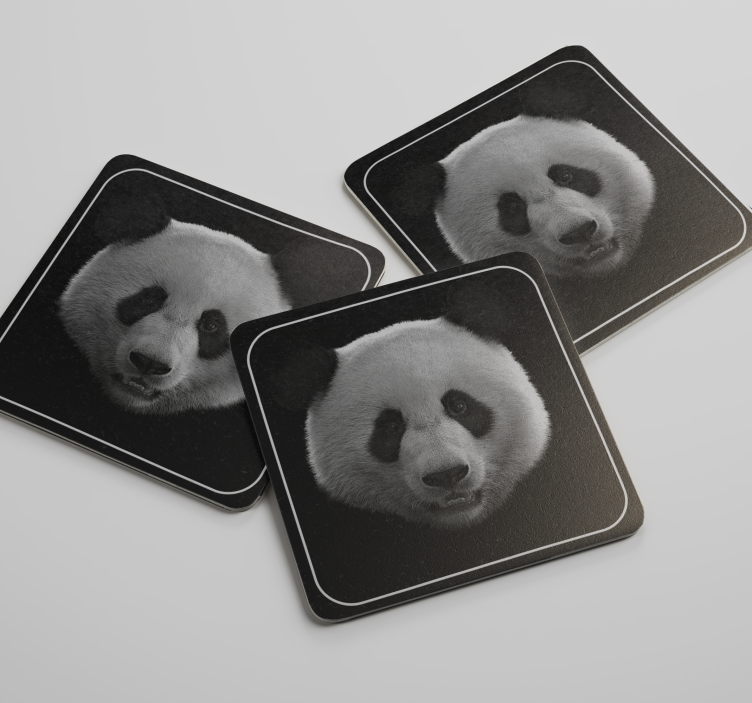 Enge onderzetters panda gezicht patroon - TenStickers
