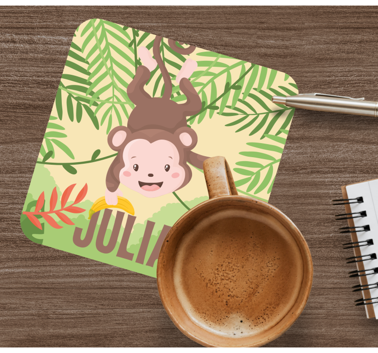 Enge onderzetters playful monkey design - TenStickers