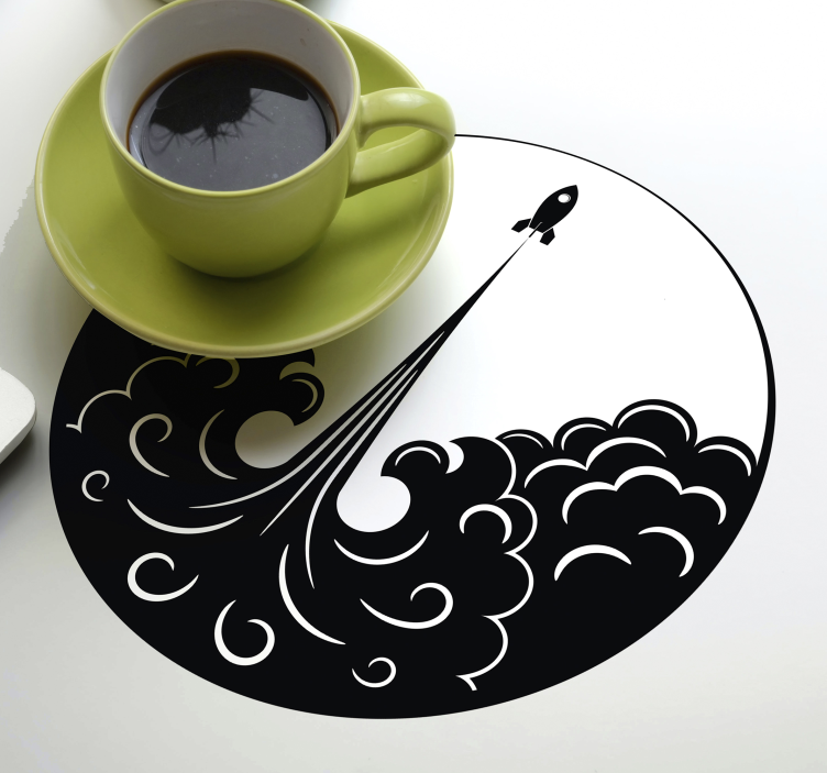 Enge onderzetters raket lancering golven - TenStickers