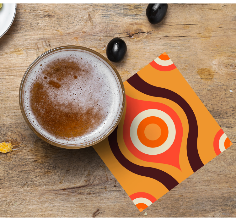 Enge onderzetters retro cirkelpatroon - TenStickers