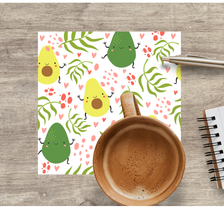 Enge onderzetters schattig avocado patroon - TenStickers