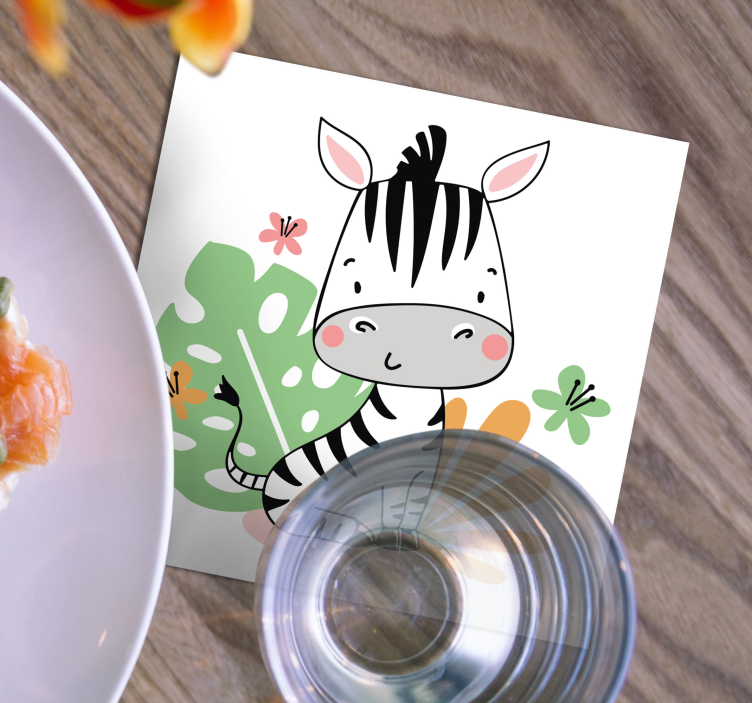 Enge onderzetters schattig zebra karakter - TenStickers