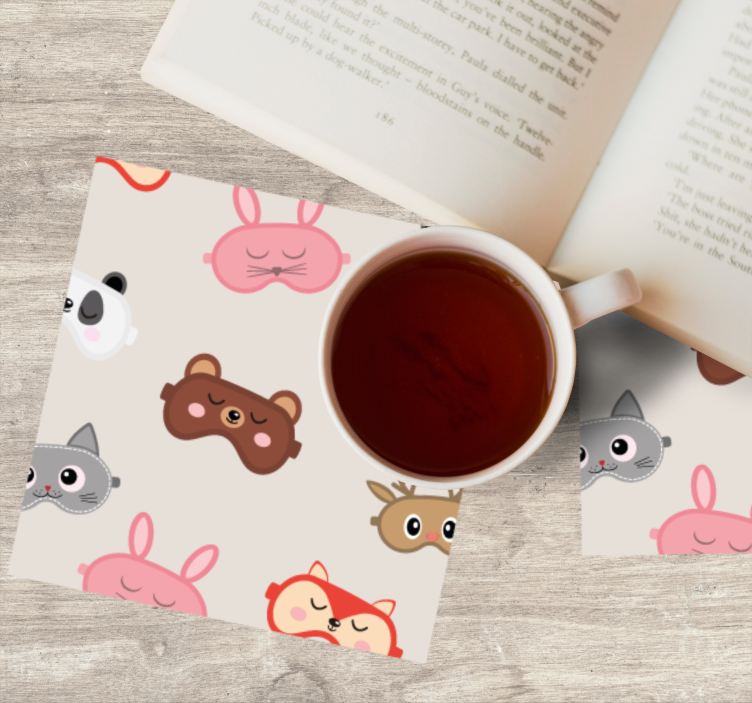 Enge onderzetters schattige dierengezichten collectie - TenStickers