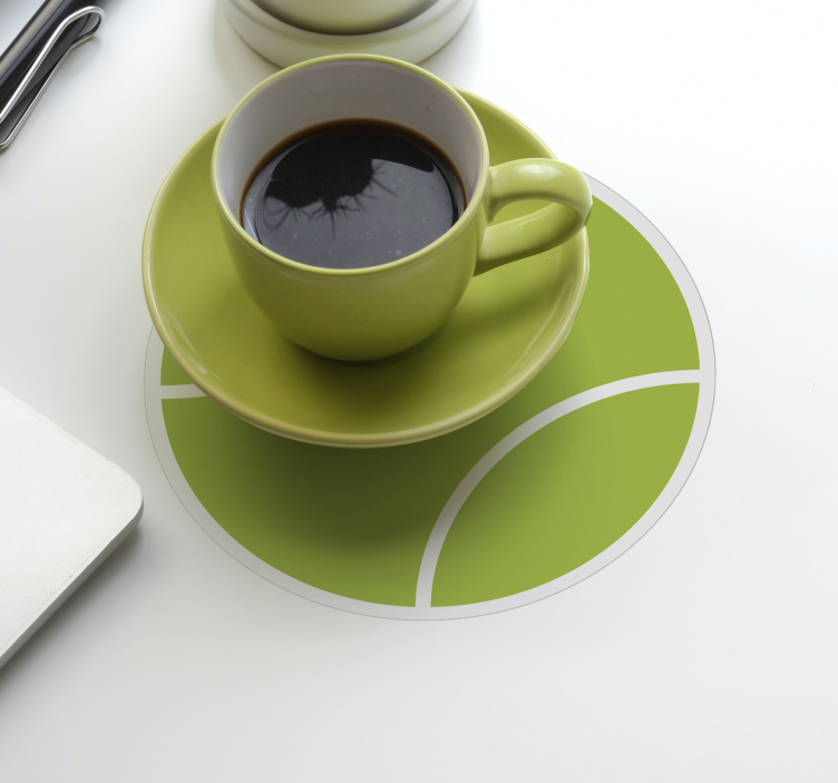 Enge onderzetters set geïnspireerd op tennis in groen - TenStickers