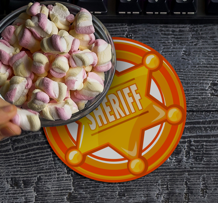 Enge onderzetters sheriffster motief - TenStickers