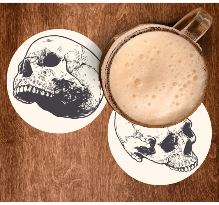 Enge onderzetters skull illustraties set - TenStickers