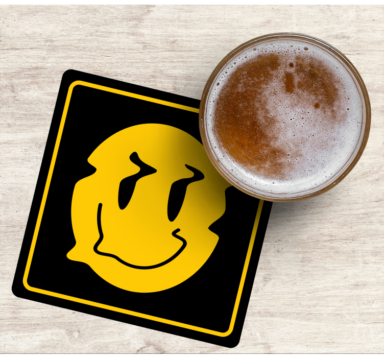 Enge onderzetters smiley face icoon - TenStickers