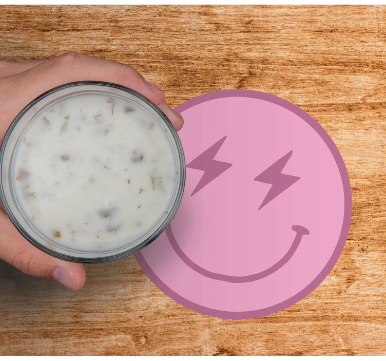 Enge onderzetters speelse roze glimlach embleem - TenStickers