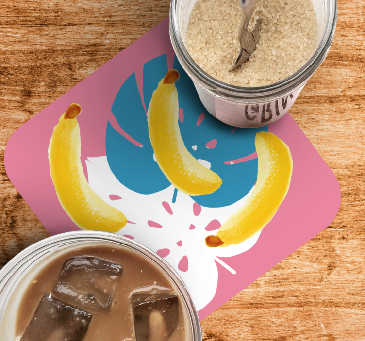 Enge onderzetters vrolijke bananenarrangement - TenStickers
