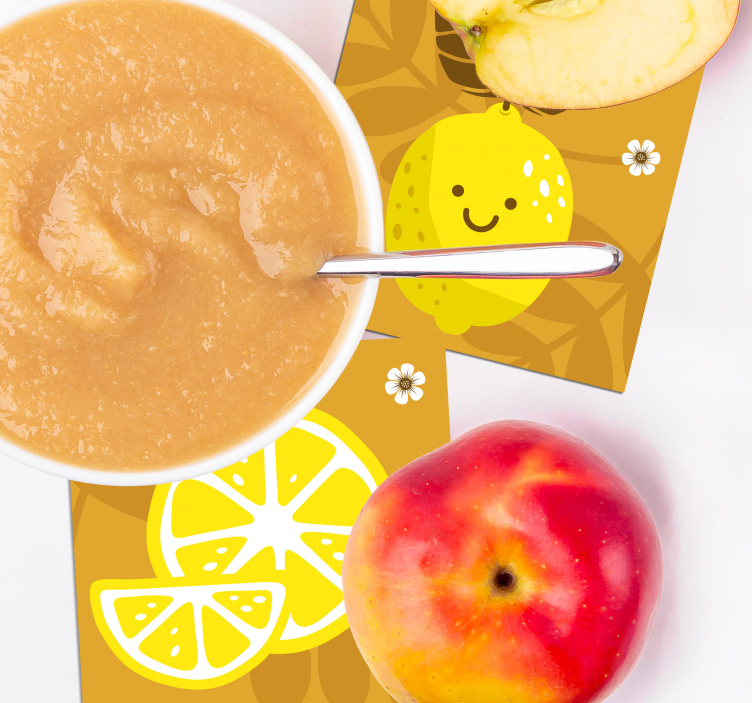 Enge onderzetters vrolijke citroen en citrus - TenStickers