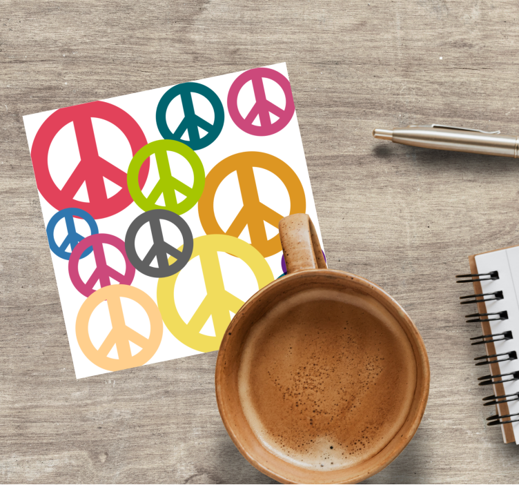 Enge onderzetters vrolijke vredesiconen - TenStickers