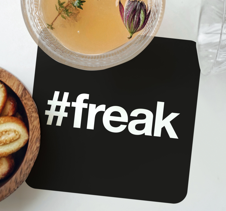 Enge onderzetters zwarte achtergrond met hashtag - TenStickers