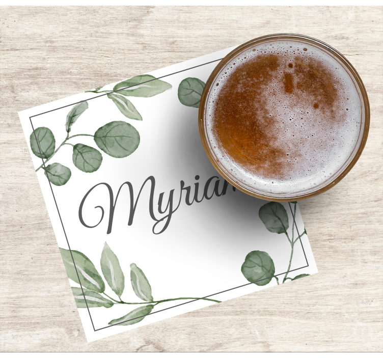 Gepersonaliseerde onderzetters elegant bladerenpatroon - TenStickers