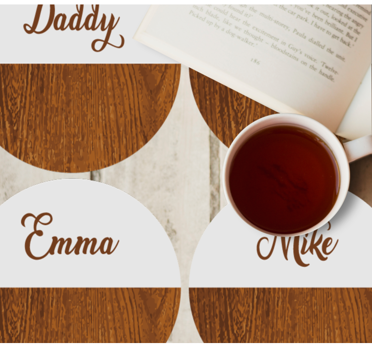 Gepersonaliseerde onderzetters Houten marmer - TenStickers