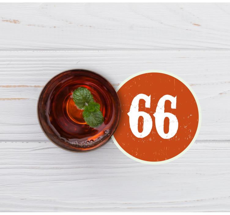 Gepersonaliseerde onderzetters met cirkelnummerlabel - TenStickers