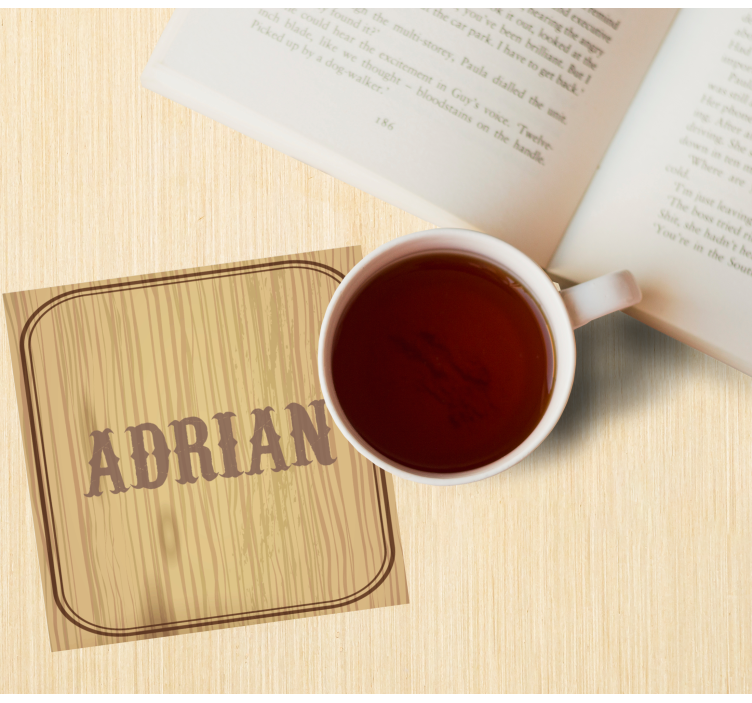 Gepersonaliseerde onderzetters met houtnerf personalisatie - TenStickers