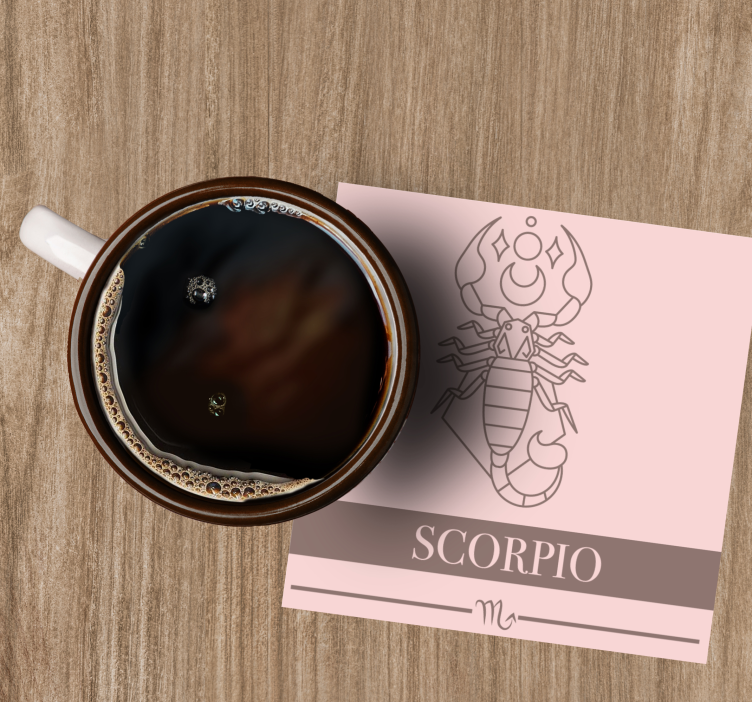 Gepersonaliseerde onderzetters sterrenbeeld schorpioen - TenStickers