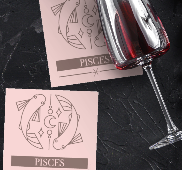 Gepersonaliseerde onderzetters vissen sterrenbeeld symbool - TenStickers