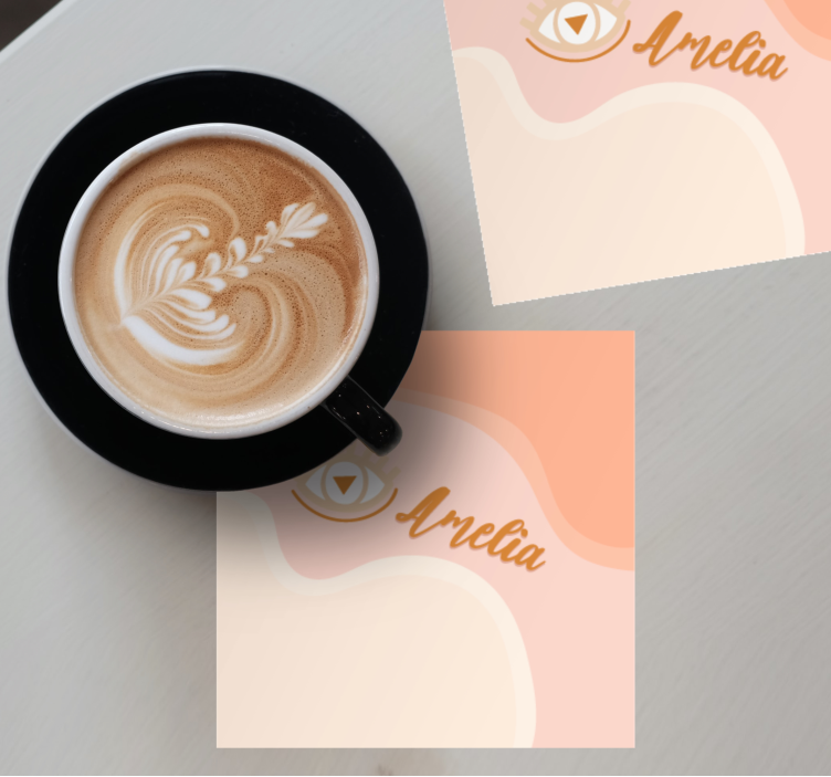 Gepersonaliseerde onderzetters zachte curven - TenStickers