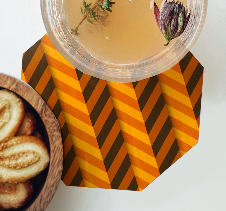 Halloween onderzetters chevronpatroon in oranje - TenStickers