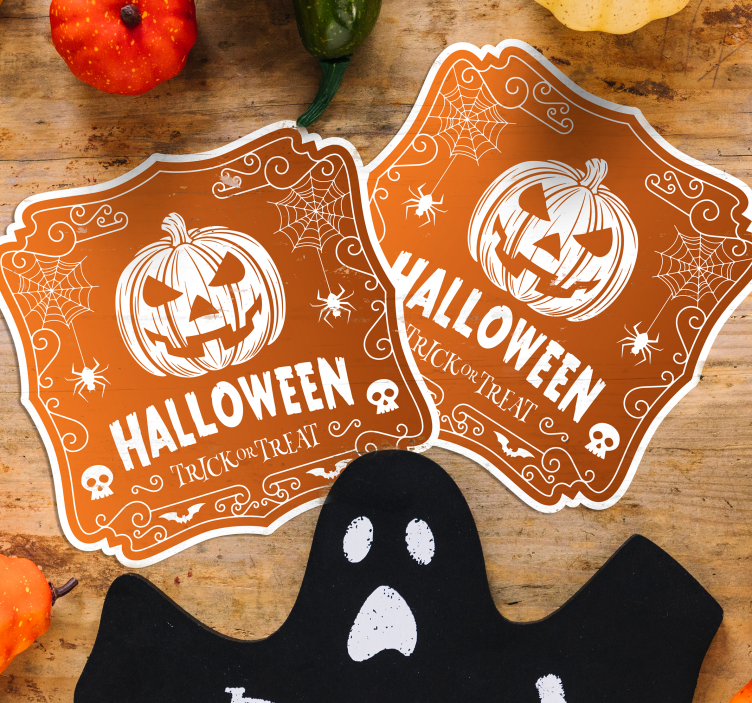 Halloween onderzetters pompoen ontwerp - TenStickers