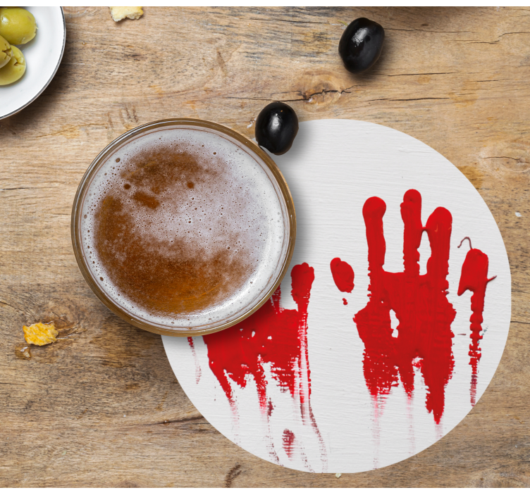 Halloween onderzetters rood handafdrukpatroon - TenStickers