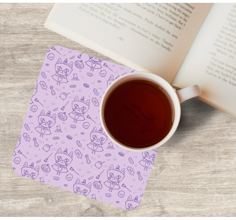 Halloween onderzetters speelse kat elementen - TenStickers