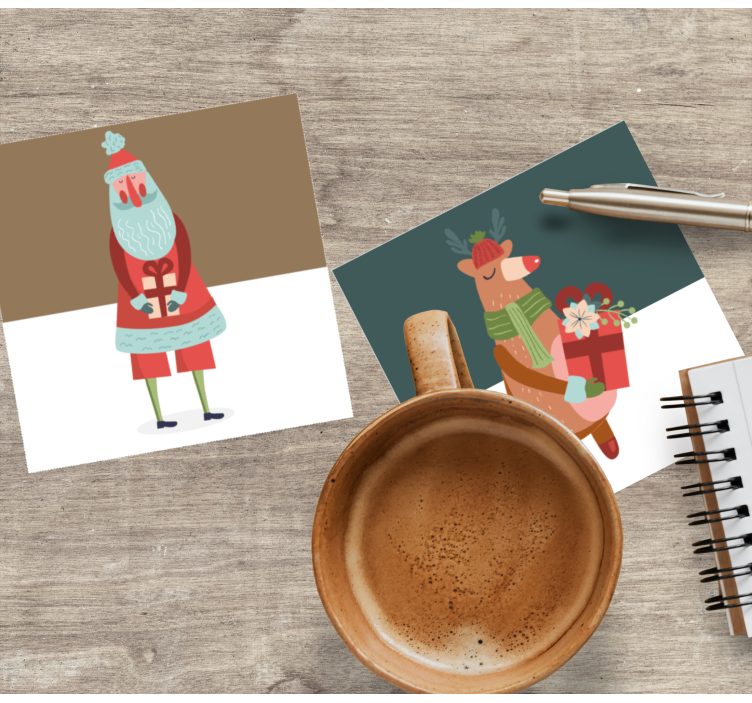 Kerst onderzetters feestelijke figuren collectie - TenStickers