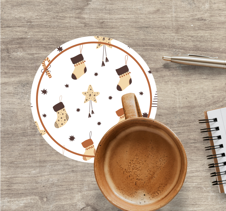 Kerst onderzetters feestelijke kerstkousen - TenStickers