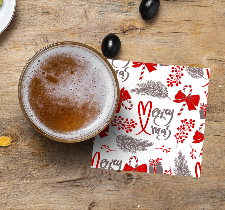 Kerst onderzetters feestelijke kerstpatronen - TenStickers