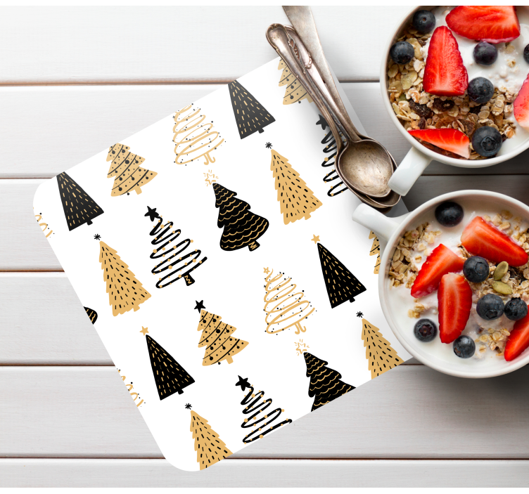 Kerst onderzetters gestileerd boompje patroon - TenStickers