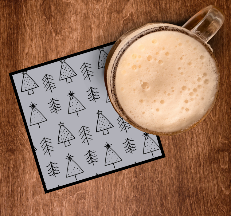 Kerst onderzetters gestileerde boompatronen - TenStickers