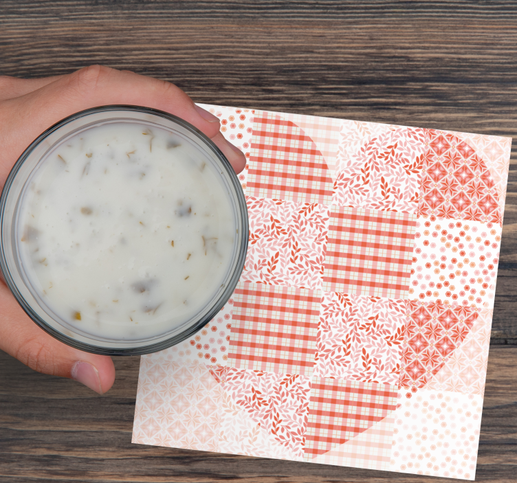 Kerst onderzetters hartpatroon patchwork - TenStickers