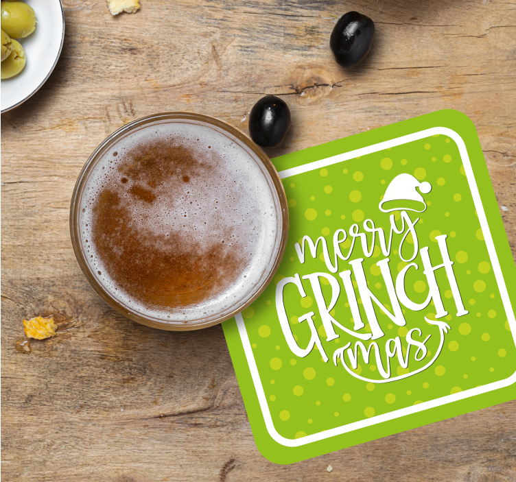 Kerst onderzetters merry grinchmas groet - TenStickers