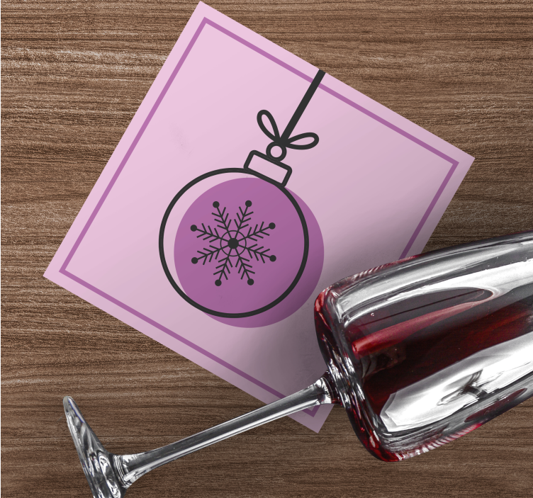 Kerst onderzetters sneeuwvlok ornament afbeelding - TenStickers