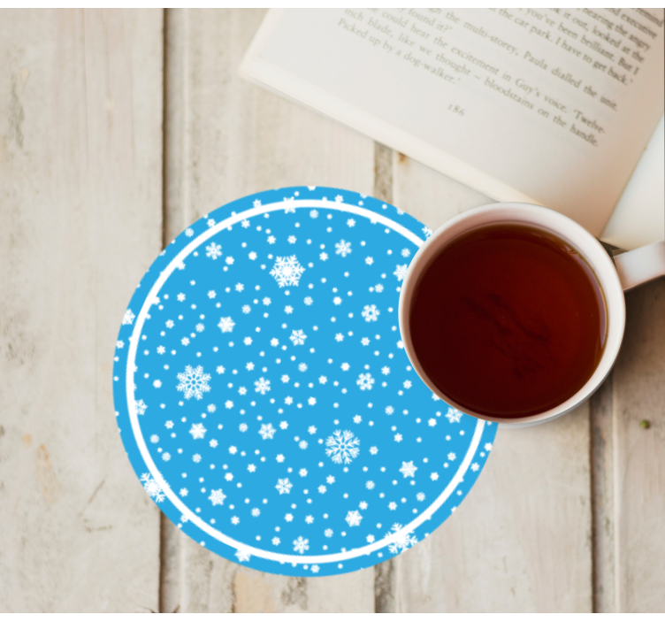 Kerst onderzetters sneeuwvlok patroon rond - TenStickers