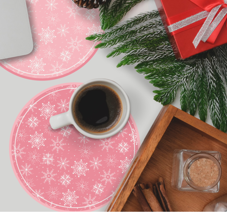 Kerst onderzetters sneeuwvlokpatroon set - TenStickers