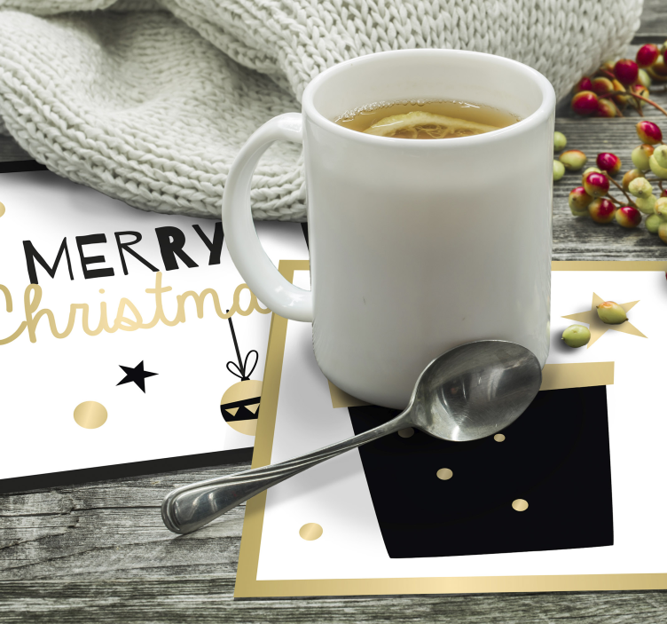 Kerst onderzetters vrolijk cadeauontwerp - TenStickers