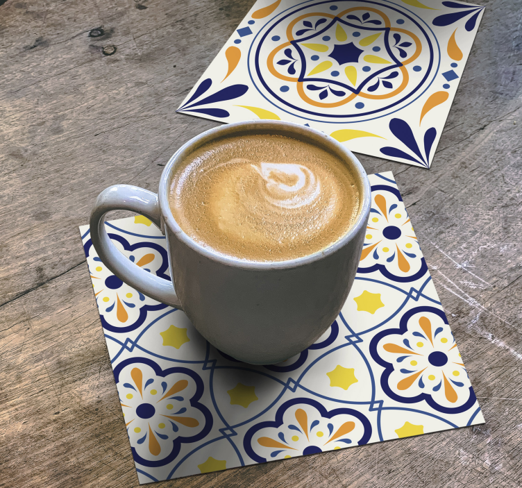 Portugese tegeldruk onderzetter - TenStickers