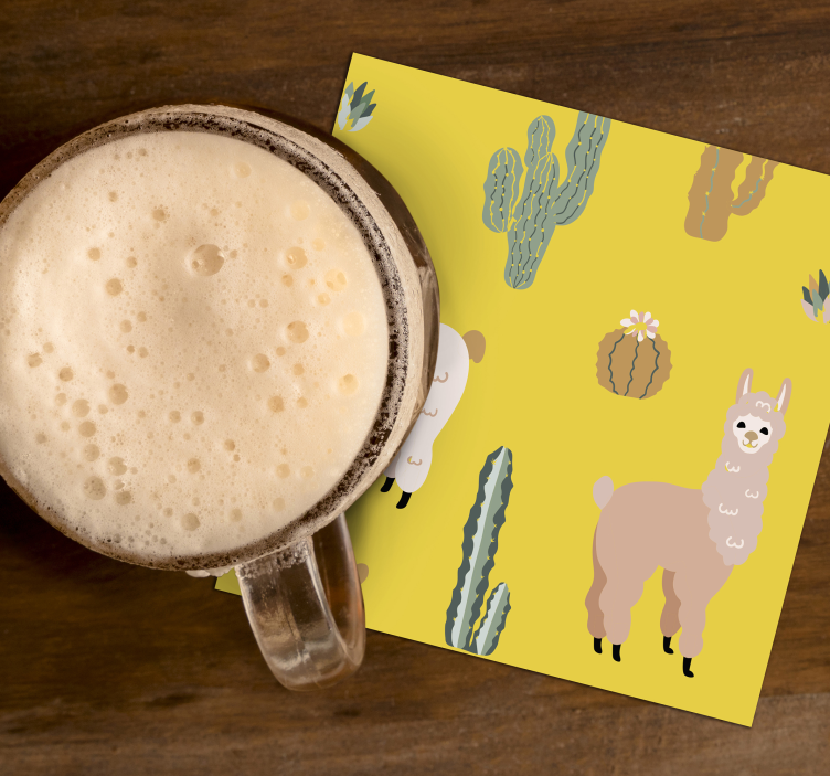 Moderne onderzetters Alpaca en cactus - TenStickers