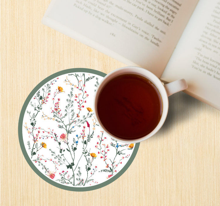 Moderne onderzetters Dunne minimalistische tuinbloemen - TenStickers