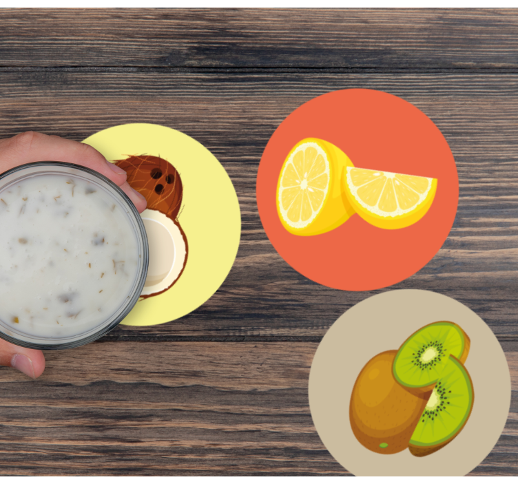 Moderne onderzetters fruit illustraties collectie - TenStickers